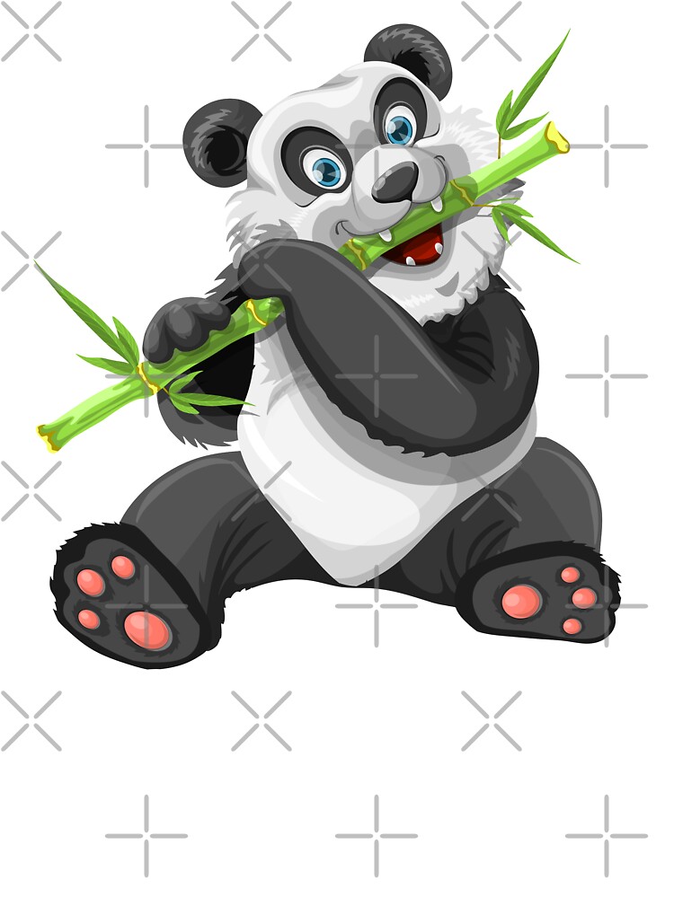 Panda Bear Eating Bamboo Black Background Baby One Piece By Keep In Mind Redbubble