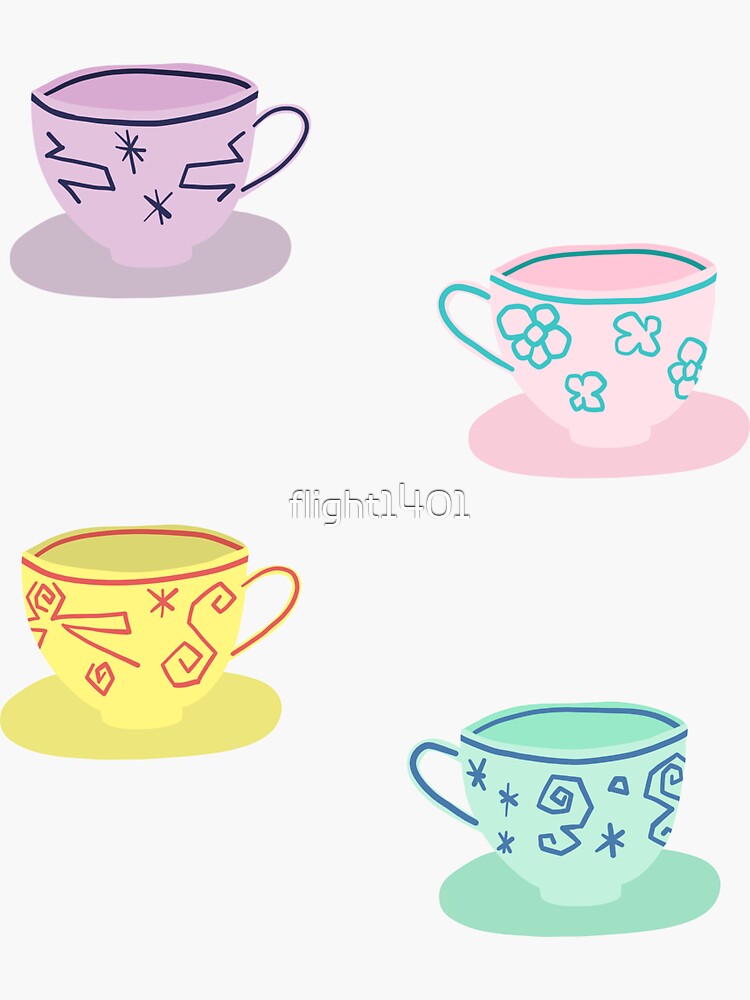 Thumbnail 3 of 3, Sticker, Alice's Mad Tea Party designed and sold by flight1401.