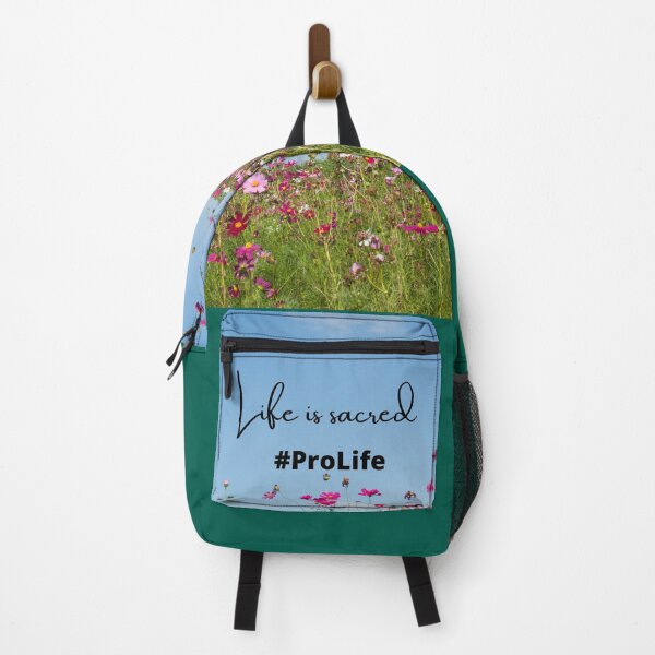 Item preview, Life Is Sacred #ProLife Pink Meadow Background designed and sold by ChristianCoding.