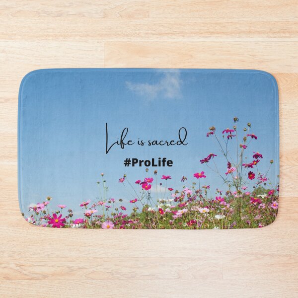 Item preview, Life Is Sacred #ProLife Pink Meadow Background designed and sold by ChristianCoding.