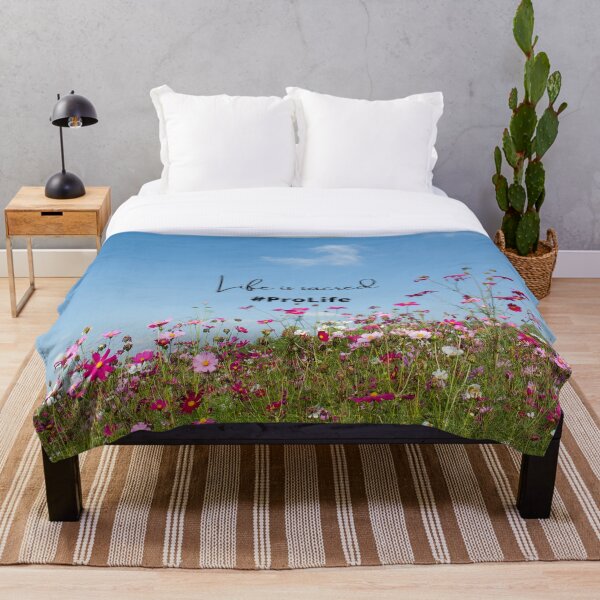 Item preview, Life Is Sacred #ProLife Pink Meadow Background designed and sold by ChristianCoding.