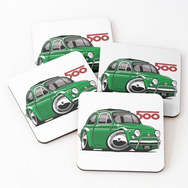 Item preview, Fiat 500L caricature green designed and sold by car2oonz.