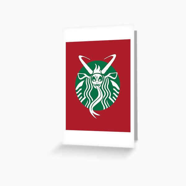 Krampuspresso - Caffeine Demon (RED) Greeting Card