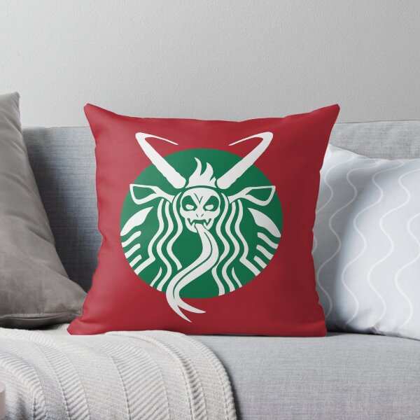 Krampuspresso - Caffeine Demon (RED) Throw Pillow