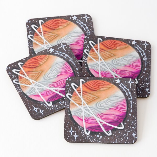 Item preview, Lesbian Pride Flag Themed Planet designed and sold by fu3ledbyart.