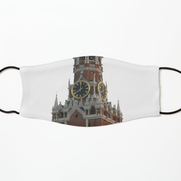 The famous Spasskaya tower of Moscow Kremlin, Russia Kids Mask