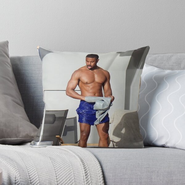 Michael B. Jordan swimming in Saint Bart Throw Pillow