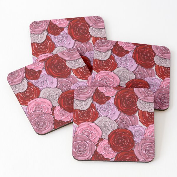 Item preview, Red, Lavender, Pink Rose Pattern designed and sold by WOW TeesAndThings.