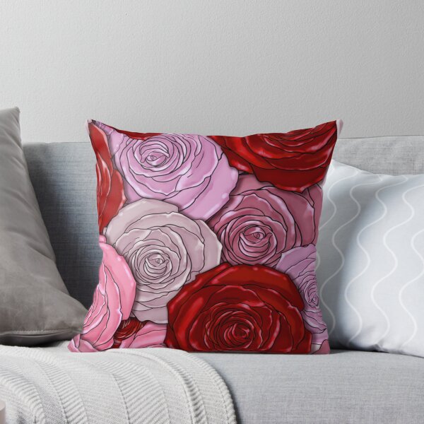 Item preview, Red, Lavender, Pink Rose Pattern designed and sold by WOW TeesAndThings.