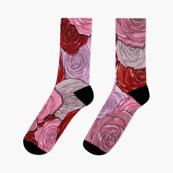 Item preview, Red, Lavender, Pink Rose Pattern designed and sold by WOW TeesAndThings.