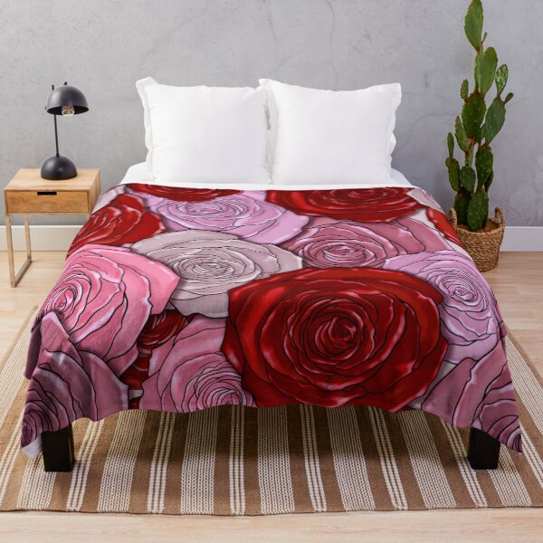 Item preview, Red, Lavender, Pink Rose Pattern designed and sold by WOW TeesAndThings.