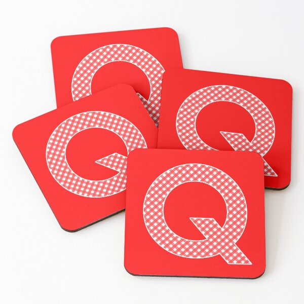 Item preview, The Letter Q - Monogram in Red and White Gingham designed and sold by Bumblefuzzies.