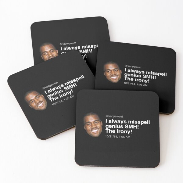 Item preview, "I always misspell genius. The irony!" - KW-Kwotes - Celebrity Tweets designed and sold by adubworld.
