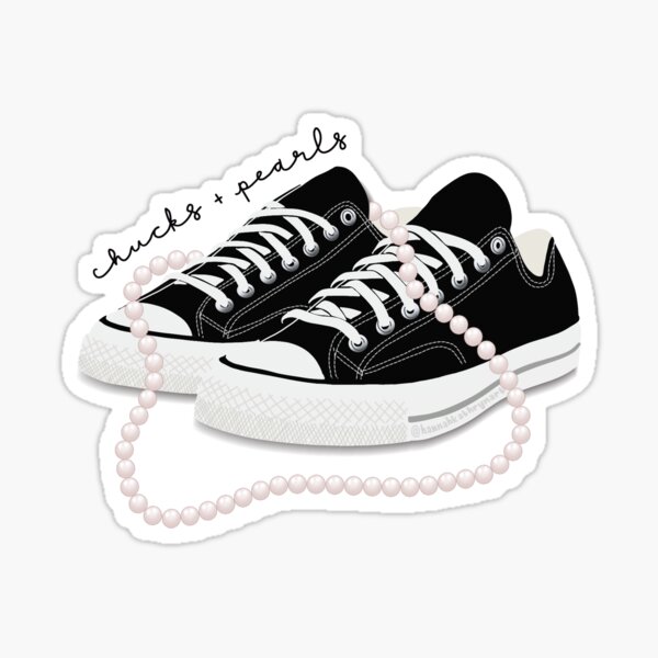 Download Chucks And Pearls Sticker By Hannah Kathryn Redbubble