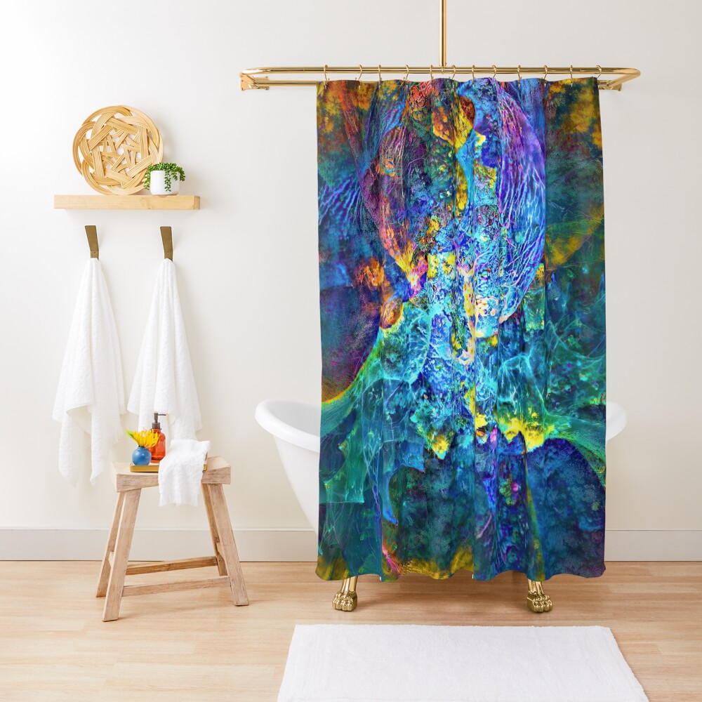 Deepdream marine floral fractalize space abstraction Shower Curtain