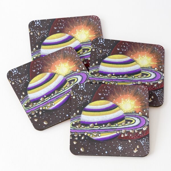 Item preview, Nonbinary Pride Flag Themed Planet designed and sold by fu3ledbyart.