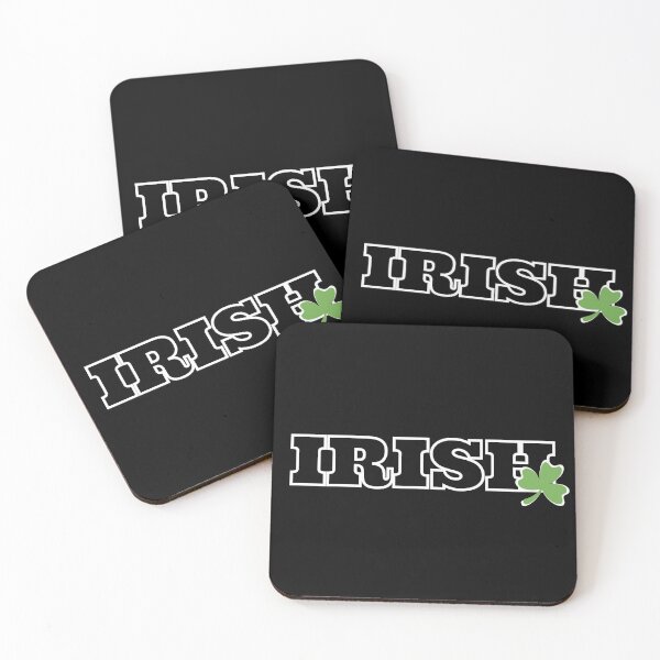 Item preview, Irish, in Block Letters, with Three Leaf Clover Shamrock designed and sold by Rhu Creations.