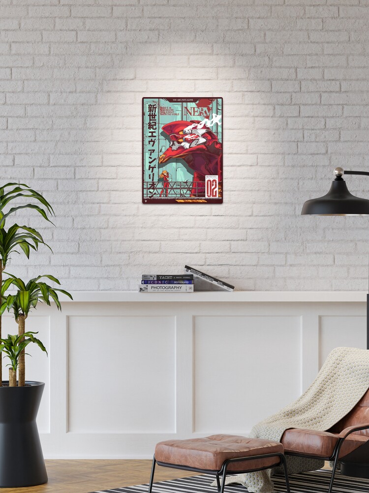 Thumbnail 1 of 4, Metal Print, Neon Genesis Evangelion - Unit 02 (Remastered) designed and sold by Myouism.