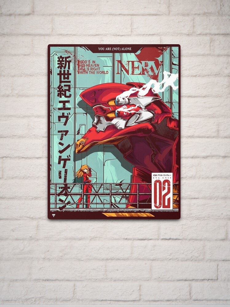 Metal Print, Neon Genesis Evangelion - Unit 02 (Remastered) designed and sold by Myouism