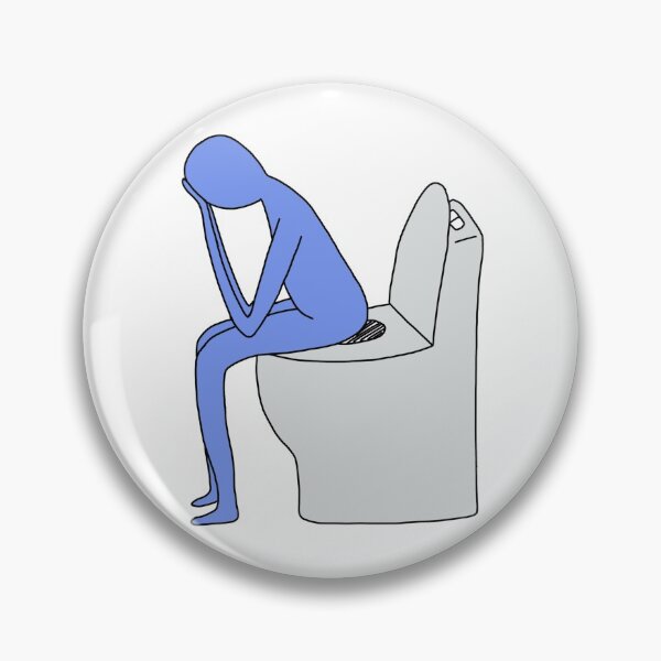 Item preview, nervous poop toilet cartoon designed and sold by alleens.
