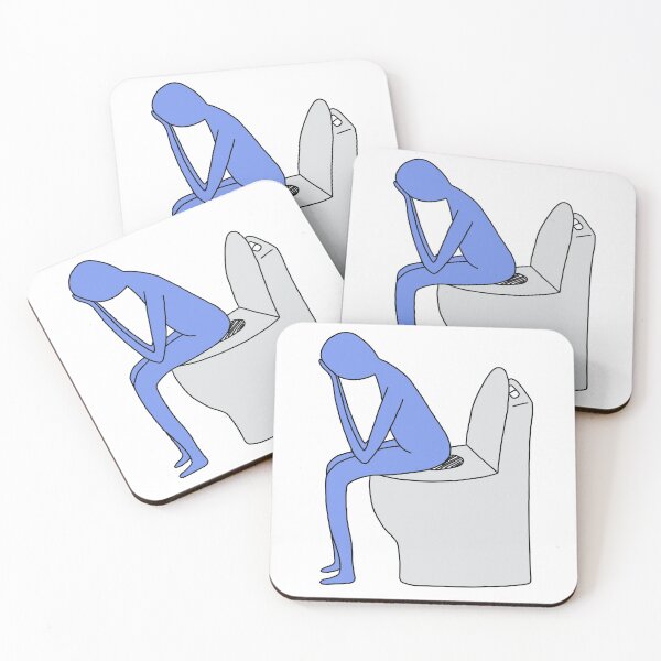 Item preview, nervous poop toilet cartoon designed and sold by alleens.
