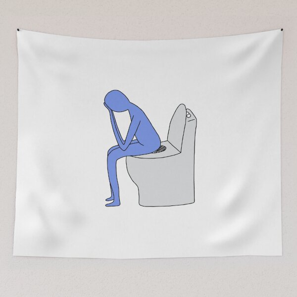 Item preview, nervous poop toilet cartoon designed and sold by alleens.