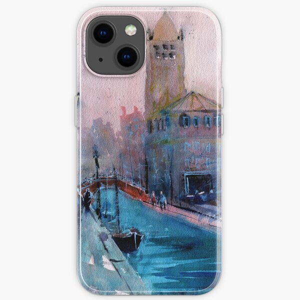 Venice - Boats and Buildings (Campo San Barnaba) in Watercolor iPhone Soft Case