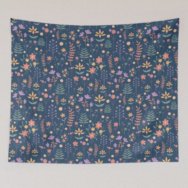 Item preview, Deep Blue Garden-Floral Pattern designed and sold by HeyHil.
