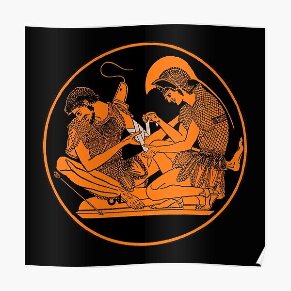 Achilles and Patroclus kylix Poster