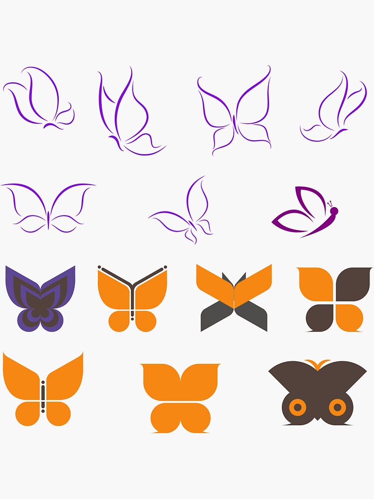 "Purple And Yellow Butterfly Emoji, Butterfly Lover And Nature Lover