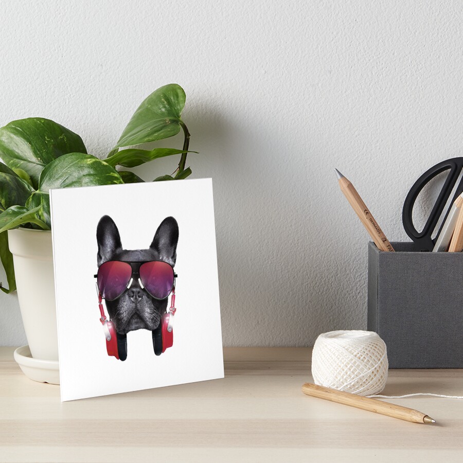 Frenchie Music Art Board Print