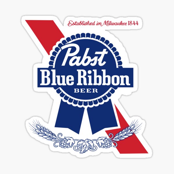 PBR Pabst Blue Ribbon Brew Sticker Vinyl Decal Classic Retro Old School Beer Can