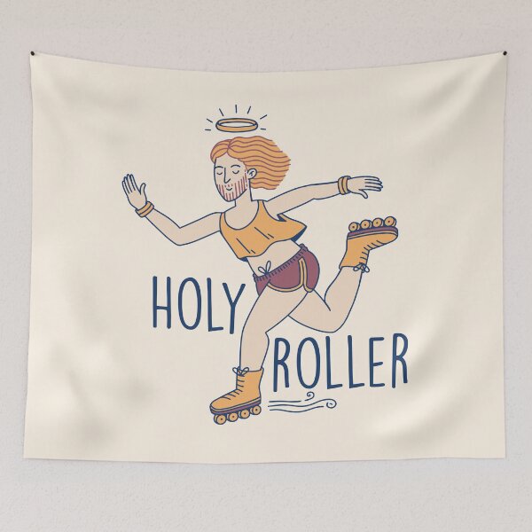 Item preview, Rollerblading Jesus | Holy Roller | Funny Christian Cartoon designed and sold by SLAG-Creative.