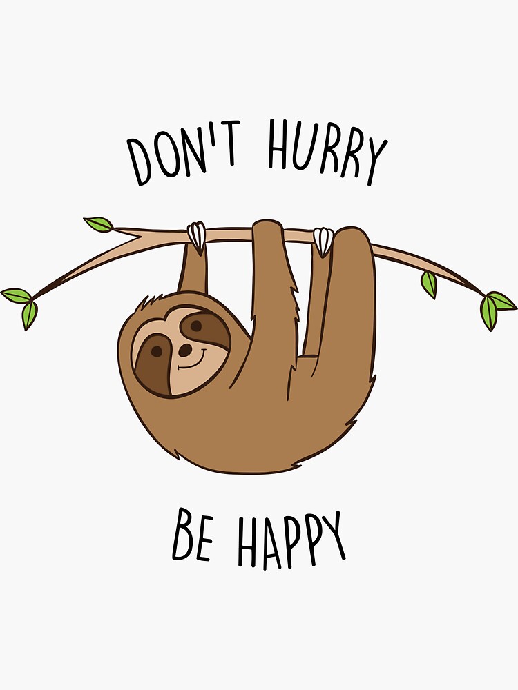 Don't Hurry Be Happy Sloth T-Shirt - Funny Sloth Pun