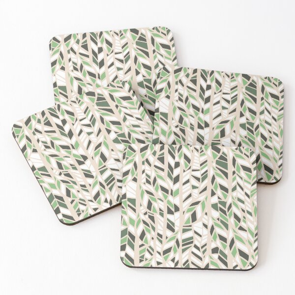 Item preview,  Geometric Leaves - Green and White designed and sold by Sketchbook Designs.