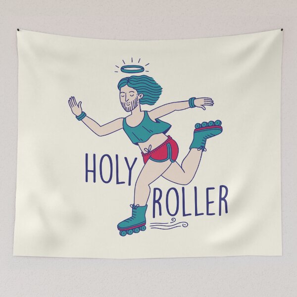 Item preview, Rollerblading Jesus | Holy Roller | Funny Christian Cartoon designed and sold by SLAG-Creative.