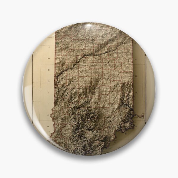 Item preview, 1886 Indiana Relief Map 3D digitally-rendered designed and sold by ThinkAboutMaps.