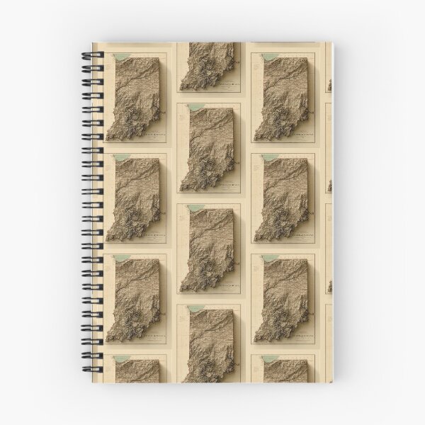 Item preview, 1886 Indiana Relief Map 3D digitally-rendered designed and sold by ThinkAboutMaps.