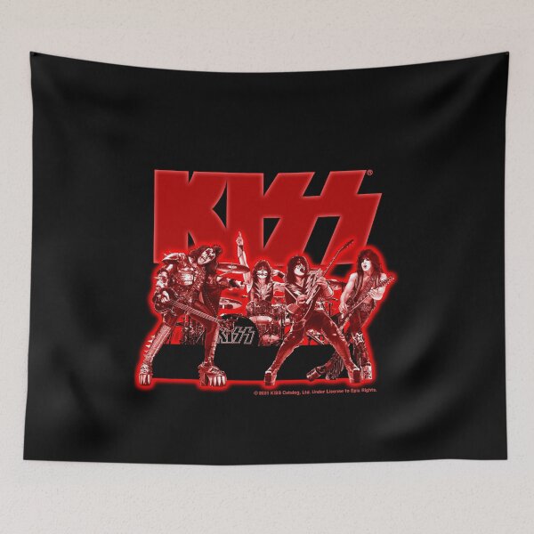 Item preview, Kiss the band in a red glow, burning up the live stage designed and sold by MadSolDesigns.