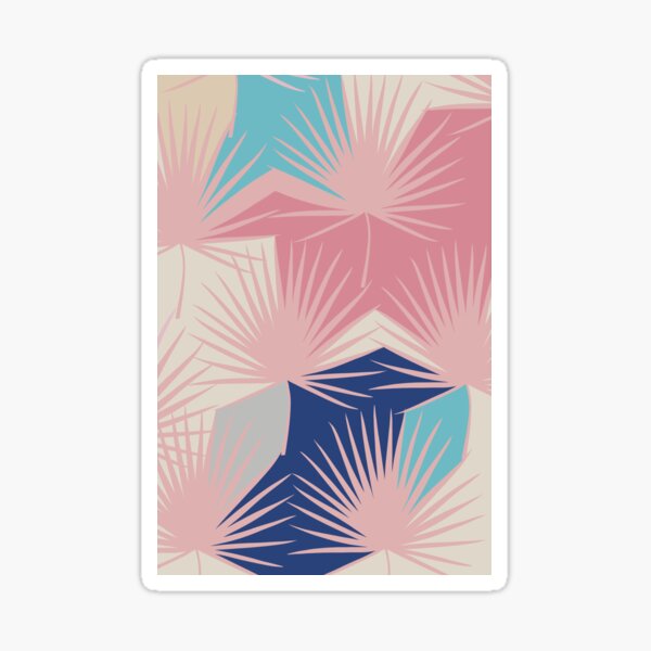 Block colour abstract leaves - Miami Jewel Sticker