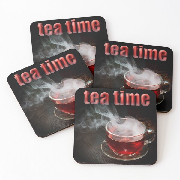 Item preview, caption tea time and photo glass cup with hot black tea designed and sold by nataliavavilina.