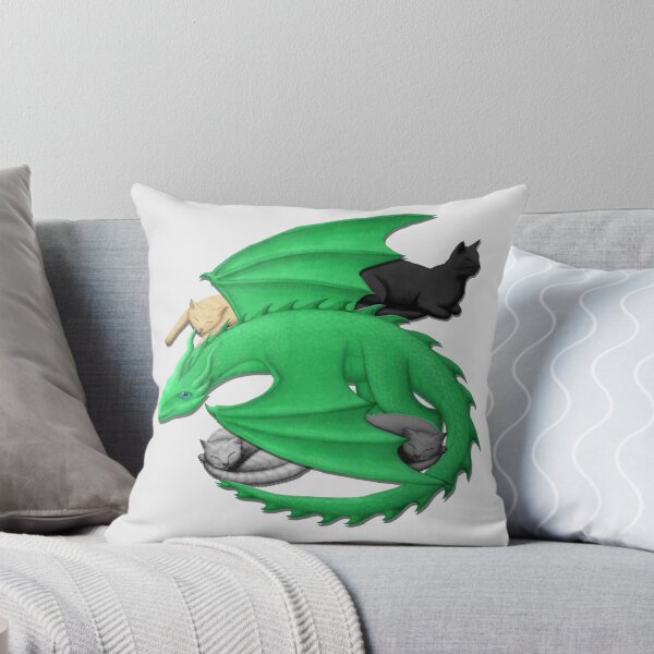 Item preview, Dragon Cuddling Sleepy Cats designed and sold by shaneisadragon.