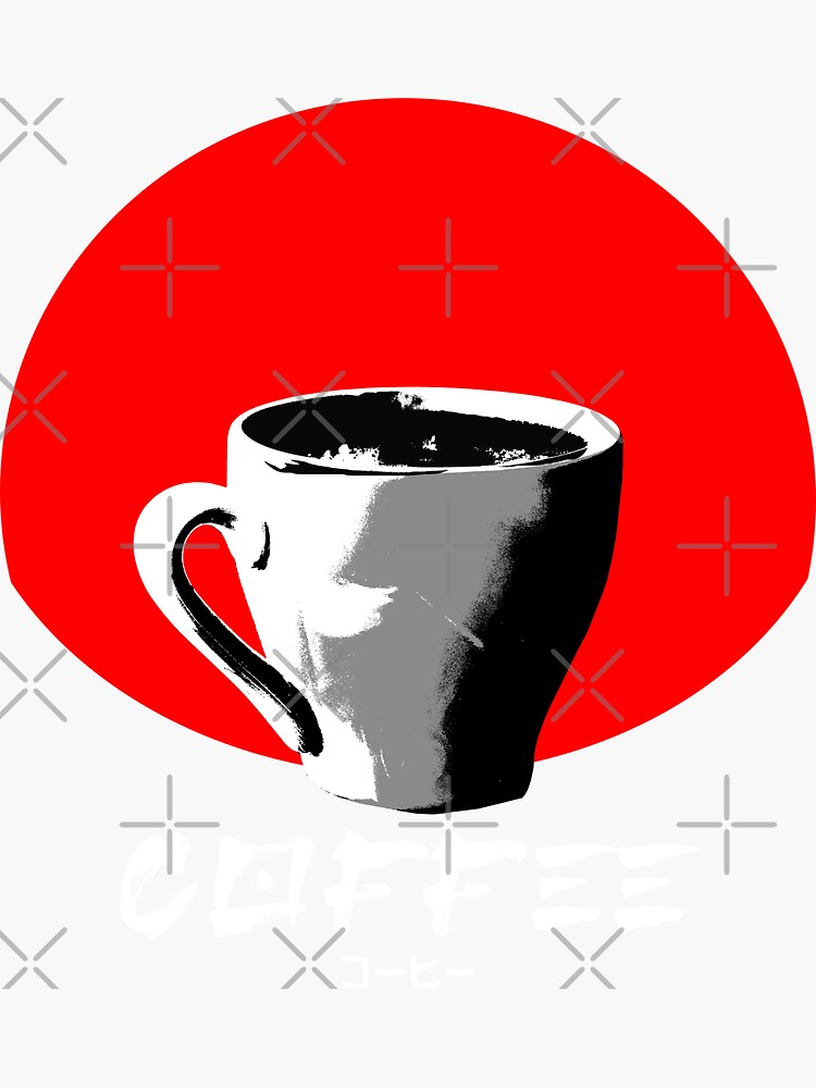 "Coffee Japanese Style Kanji Sketch" Sticker by HantuRaya Redbubble