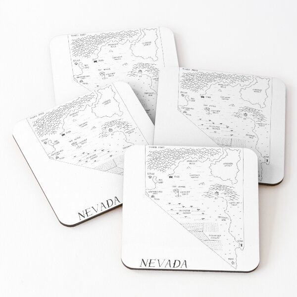 Item preview, Nevada as a fantasy map - black and white designed and sold by aldayuan.