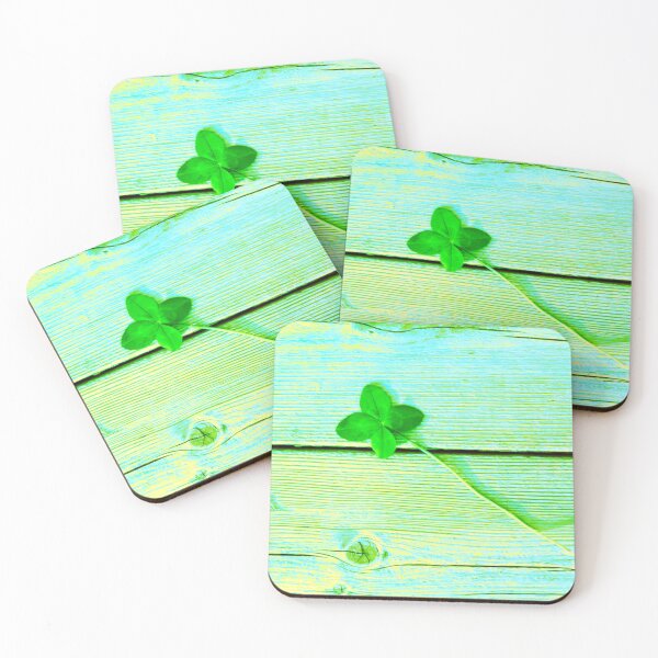 Item preview, St Patricks day four leaf clover turquoise designed and sold by Marilena Strambu.