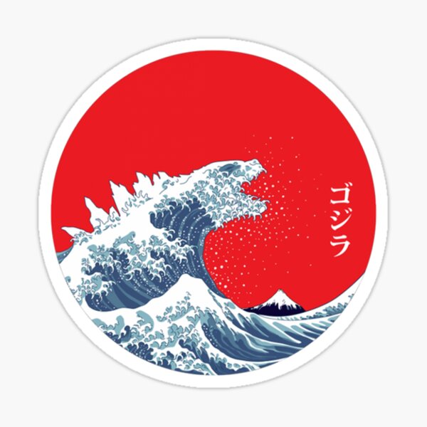 Art 90s Hokusai Kaiju Sticker