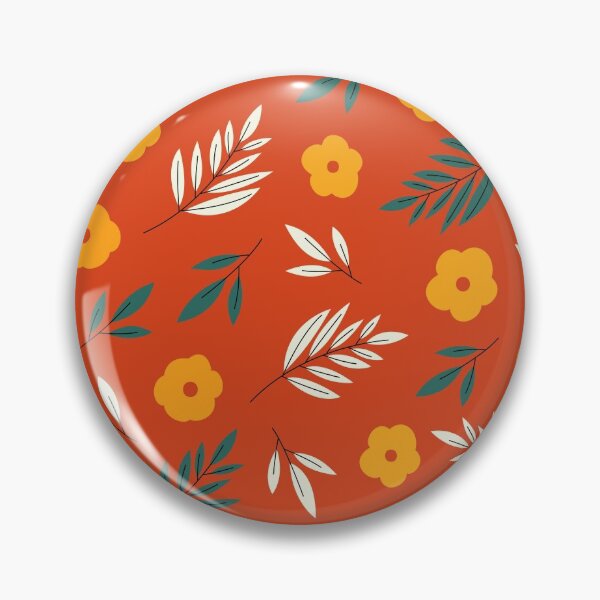 Artikelvorschau, Gelbe Blumen und Blätter Muster mit rotem Hintergrund entworfen und verkauft von ButterandCheese.