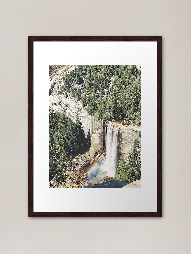 Thumbnail 1 of 7, Framed Art Print, Waterfall with Rainbow designed and sold by BAYSTALT.
