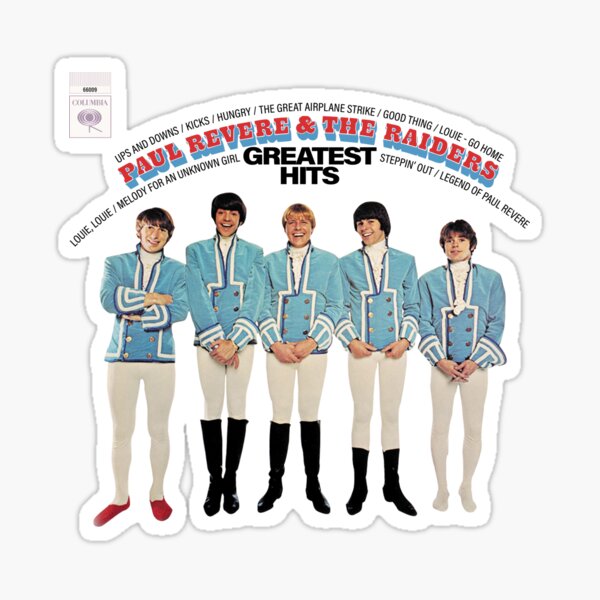 Paul Revere & The Ráídérs Greatest Hits Sticker