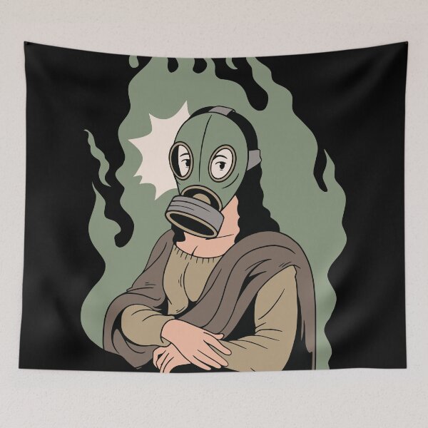 Item preview, Gas Mask Mona Lisa | Pandemic Art | Funny Fine Art Parody designed and sold by SLAG-Creative.